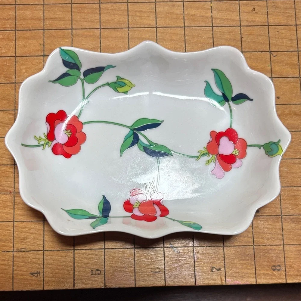 Wedgwood Hathaway Rose Dish, Limoges Tray and Toscany Collection Trinket Holder